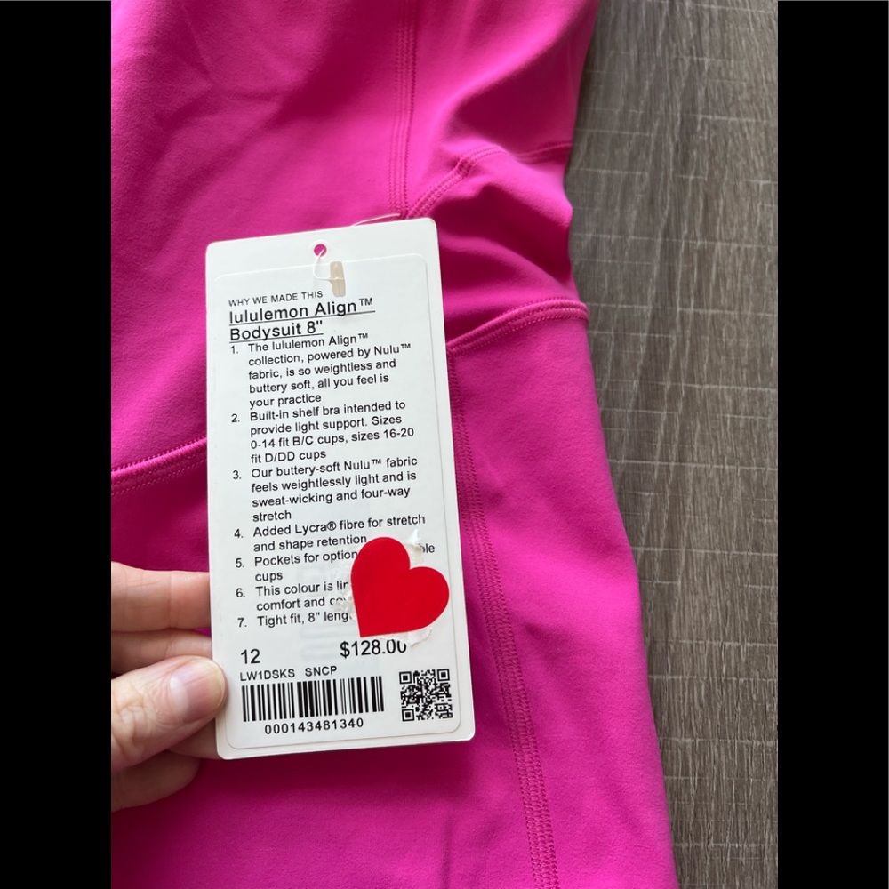 Lululemon Align Onesie 8" in Sonic Pink Size 12 - Picture 4 of 5